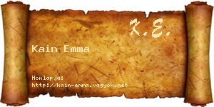 Kain Emma névjegykártya
